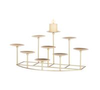 Romadedi Bougeoir de cheminée 9 Chandeliers - pour Bougies piliers en Fer doré pour Centre de Table, décoration de Sol, décoration de l'Avent de Noël