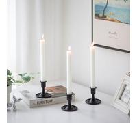 Romadedi Chandelier Bougeoir Noirs Halloween - Lot de 6 Petite Bougeoirs Métal Décoratifs pour Bougie Coniques Noel Decoration Mariage Maison L’Avent Centre de Table Rétro Mariage