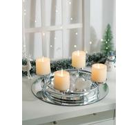 Romadedi Couronne de l'Avent Moderne Ronde en Métal : Support de Couronne de l'Avent Argent Ø 30 cm pour 4 Bougies de l'Avent Ø 8 cm - Bouquet d'Avent Scandinave Minimaliste pour Table