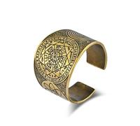 Romain mystique Heptagramme titane acier bague taille ajustable Vintage Antique argent bijoux Unique accessoire minimaliste