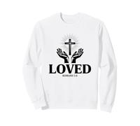 Romains 5:8 Loved Bible Verse Christian Sweatshirt