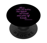 Romains 8 14 Those Who are LED by The Spirit Écriture Bible PopSockets PopGrip Adhésif