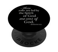 Romains 8 14 Those Who are LED by The Spirit Écriture Bible PopSockets PopGrip Adhésif