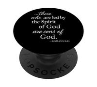 Romains 8 14 Those Who are LED by The Spirit Écriture Bible PopSockets PopGrip Adhésif