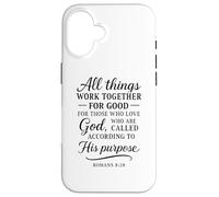 Romains 8:28 All Things Work Together for Good Bible Verse Coque pour iPhone 16