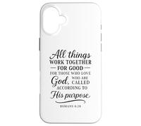 Romains 8:28 All Things Work Together for Good Bible Verse Coque pour iPhone 16 Plus