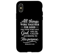 Romains 8:28 All Things Work Together for Good Bible Verse Coque pour iPhone X/XS