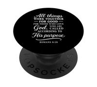 Romains 8:28 All Things Work Together for Good Bible Verse PopSockets PopGrip Adhésif