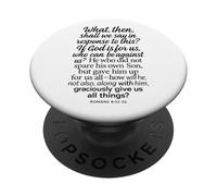Romains 8:31-32 If God is for Us Who Can Be Against Bible Son PopSockets PopGrip Adhésif