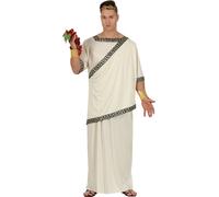 Romains Guerriers des dieux Style antique Toga César Grecs Tenue de carnaval Tunique élégante, Taille : 54 - 56 (XL) Couleur : Beige