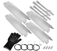 Romalon Pièces de rechange pour barbecue en acier inoxydable, plaque chauffante et kit d'allumage de gril avec gants pour Nexgrill 4 brûleurs 720-0830H 720-0783E 720-0830A Nexgrill 720-0888N