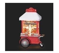 Roman Boule à neige lumineuse en forme de chariot en pain d'épices, 27,2 cm de hauteur, décoration de Noël