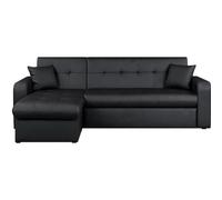 ROMAN Canape dangle reversible convertible 3 places + Coffre de rangement - Simili noir - Contemporain - L 235 x P 85 - 153 cm vert G