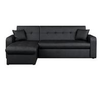 ROMAN Canape dangle reversible convertible 3 places + Coffre de rangement - Simili noir - Contemporain - L 235 x P 85 - 153 cm