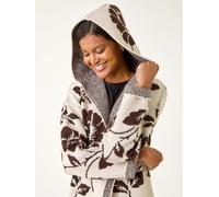 Roman Cardigan à capuche Roman en maille à fleurs