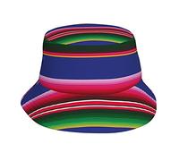 Roman coloré Mexicain Couverture Rayures Unisexe Seau Chapeau été Voyage Plage Soleil Chapeau Large Bord pêcheur Casquette