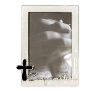 Roman Confirmation Finition Argent Croix 4 x 6 Cadre Photo Bordure Perles