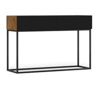 Roman - console - bois et noir - 2 tiroirs - 120 cm - Bois / Noir