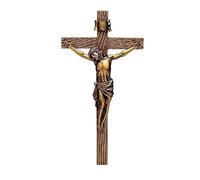 Roman Crucifix mural en bronze inspiré du bois Jésus Christ 62153