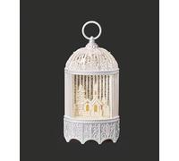 Roman, Église d'hiver illuminée en forme de tourbillon de 29,2 cm de hauteur dans une cage à oiseaux, décoration de Noël d'intérieur, décoration de table de vacances