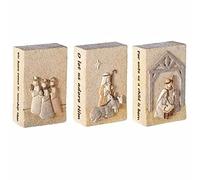 Roman Ensemble de prière de Noël 3 pièces Crème/gris 10,8 cm