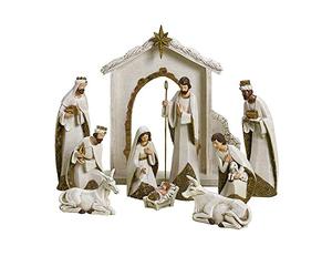 Roman Ivory and Gold Christmas Nativity 10 Piece Set Holiday Decoration New 31379