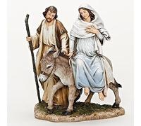 Roman La Posada 10729 Figurine catholique Marie et Joseph avec âne 20,3 cm