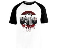 Roman Reigns OTC The T-Shirt Baseball Blanc Unisexe Manches Courtes Noir