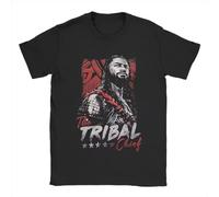 Roman Reigns The Tribal Chief Men's T Shirts Wrestler Funny Awesome Tees Short Sleeve Round Collar T-Shirt 100% Cotton New Merch Black XXL
