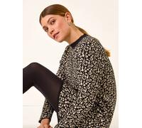 Roman Robe droite en maille Roman Imprimé animal Noir EU 42 (UK 14)