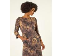 Roman Robe droite extensible à poche papillon Roman Marron EU 48 (UK 20)