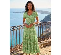 roman Robe mi-longue à manches froncées Roman Fleuri Imprimé vert FR 44 (EU 42)