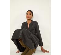 Roman Robe mi-longue à volants en Denim de coton Roman Noir 18