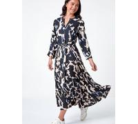 Roman Robe mi-longue boutonnée Roman Petite à imprimé abstrait Noir 46