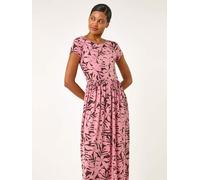 roman Robe mi-longue extensible Roman Fleuri Imprimé Rose FR 44 (EU 42)