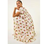 Roman Robe mi-longue Roman boutonnée à imprimé fleuri Blanc EU 40 (UK 12)