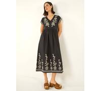 Roman Robe mi-longue Roman brodée à col en V Noir EU 38 (UK 10)