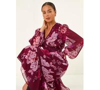 Roman Robe mi-longue Roman Petites tailles à imprimé fleuri Rouge 12