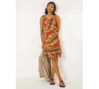 Roman Robe Roman Leaf Imprimé Double Couche 100% Coton orange FR 50 (EU 48)