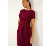 Roman Robe Roman Petite texturée avec une cravate sur le côté Rouge EU 46 (UK 18)