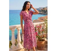 roman Roman Animal Print Twist Front Midi Dress Rose FR 44 (EU 42)