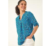 Roman Roman Animal Print Woven Top