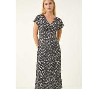 Roman Roman Black Abstract Spot Print Back Detail Dress Black EU 46 (UK 18)