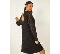 Roman Roman Black Baroque Lace Shift Dress Black EU 46 (UK 18)
