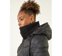 Roman Roman Black Diamond Quilt Padded Coat