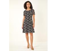 Roman Roman Black Heart Circle Lace Stretch Dress Black EU 46 (UK 18)