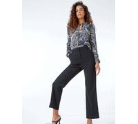 Roman Roman Black Long Bootcut Stretch Trousers