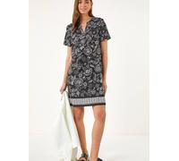 Roman Roman Black Paisley Print Linen Shift Dress Black EU 42 (UK 14)