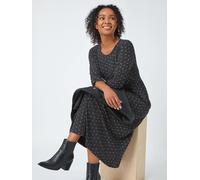 Roman Roman Black Petite Spot Pocket Stretch Midi Dress Black 18