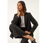 Roman Roman Black Pinstripe Wide Leg Trousers